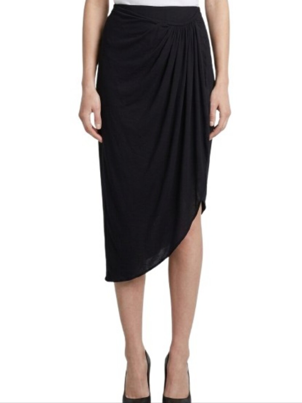 EMANUEL UNGARO Vintage Surplice Wrap Tulip Midi Skirt